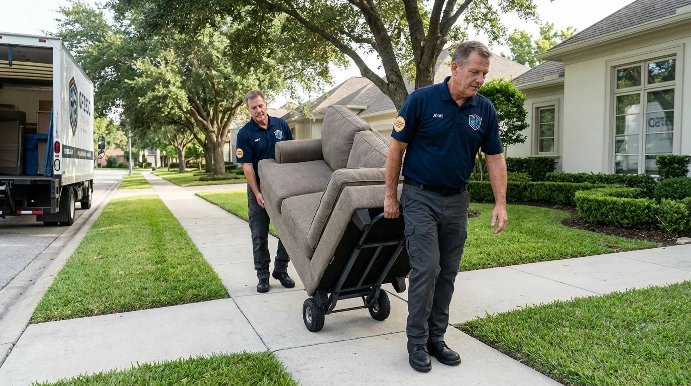 Local residential moving crew loading furniture in Lenoir City, TN